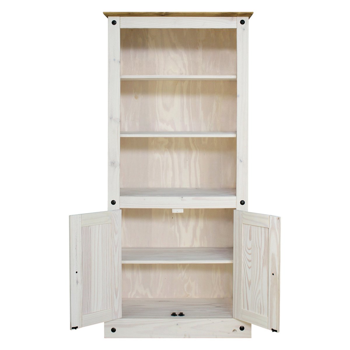 Boekenplank massief dennenhout 81x38x177 cm wit honing
