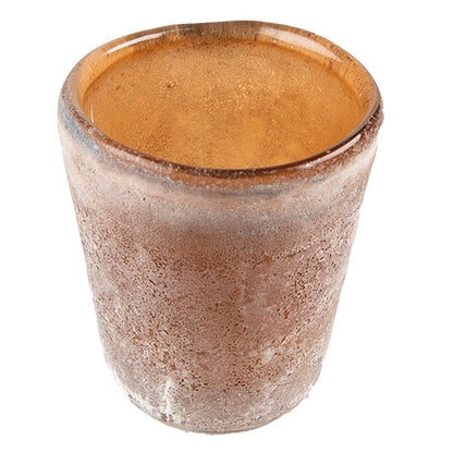 Tealight holder Ø 7x8 cm Brown Glass Tealight holder