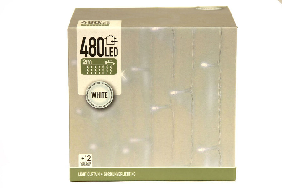 Gordijnverlichting - 480Led - 225X300Cm - Wit