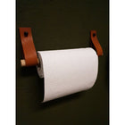 Keukenrolhouder leer rondhout
