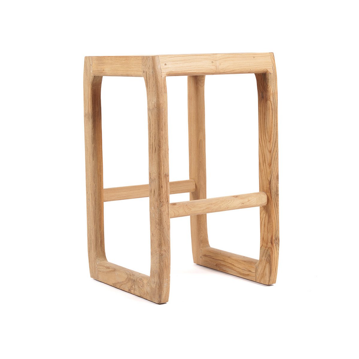 Barkruk gerecycled teakhout buiten
