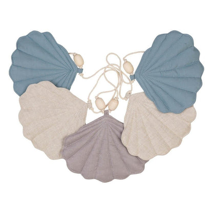 "Dirty Blue" Linnen Slinger met Schelpen