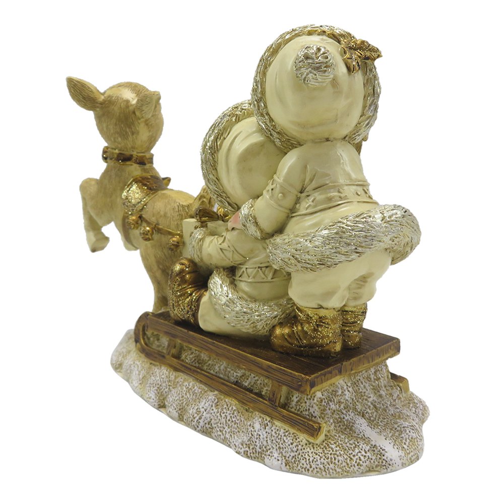 Figure Children 12 cm Gold-colored Polyresin Christmas Decoration