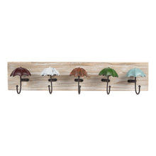 Wandkapstok 5 haken 60x10x12 cm bruin hout