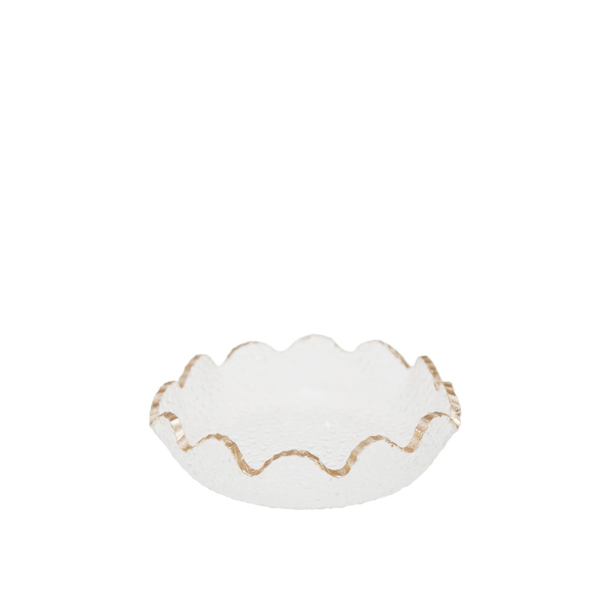 Glasbeker 13.5x13.5x3.8 cm goud transparant