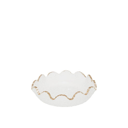 Glasbeker 13.5x13.5x3.8 cm goud transparant