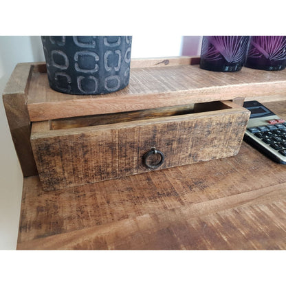 Bureau 120x77/88x55 cm mangohout zwart