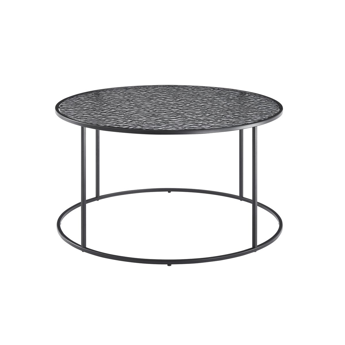 Salontafel 80 cm zwart rookglas