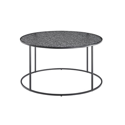 Salontafel 80 cm zwart rookglas
