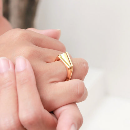 Ring 18k verguld 925 zilver driehoek