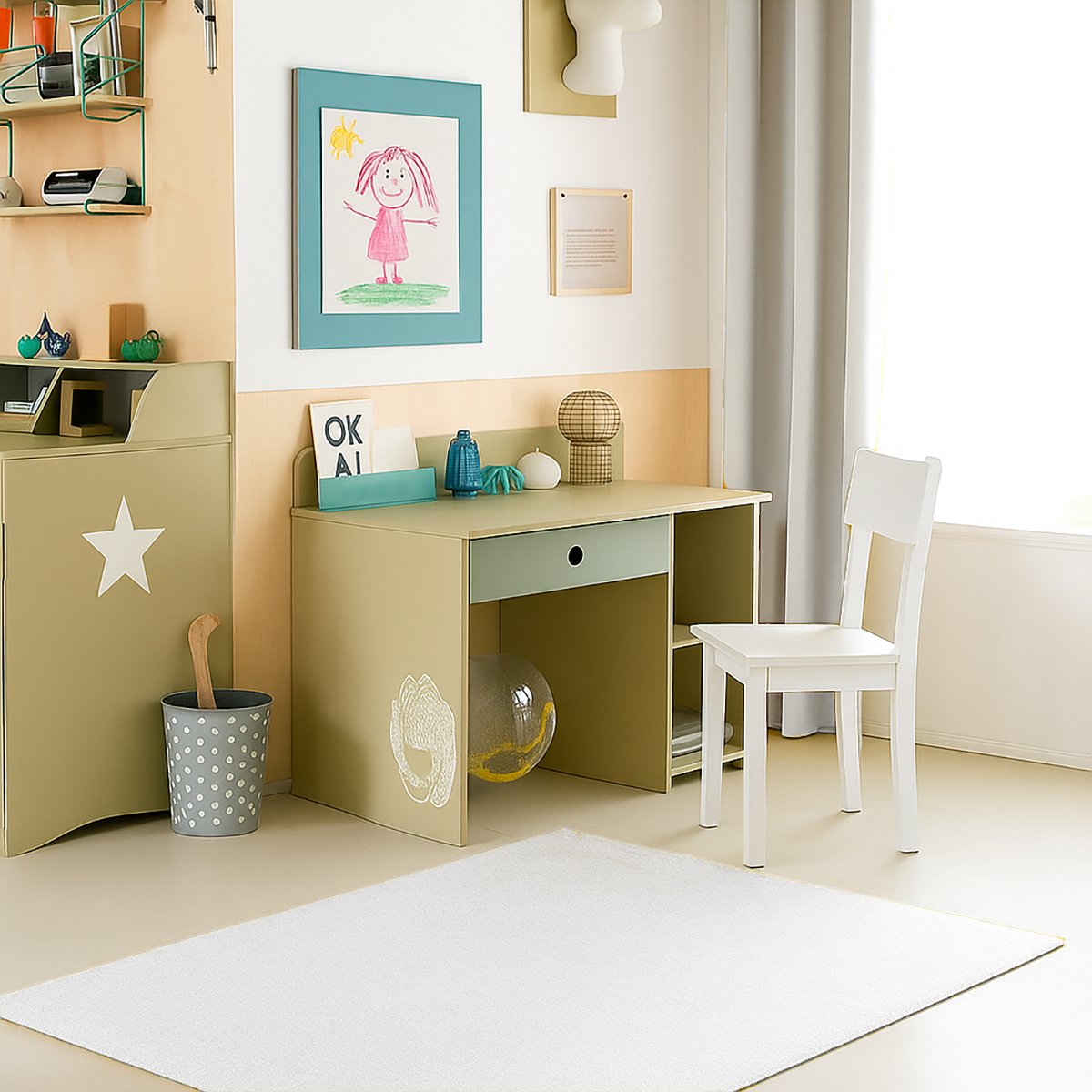 Witte biologische katoenen gaasgordijnen