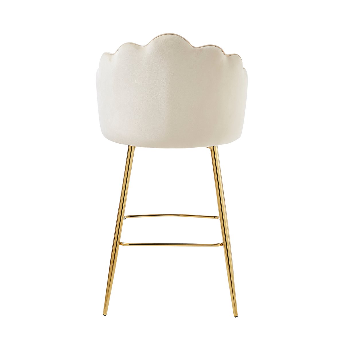 Barkrukken set van 2 beige fluweel goud 68 cm zithoogte