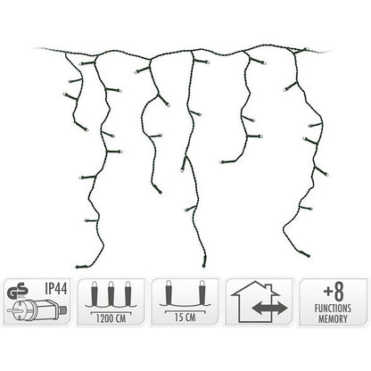 Ijspegel Verlichting - 360 Led - 12 Meter - Warm Wit - 8 Lichtfuncties + Geheugen
