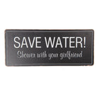 Tekstbord 30x13 cm zwart metaal