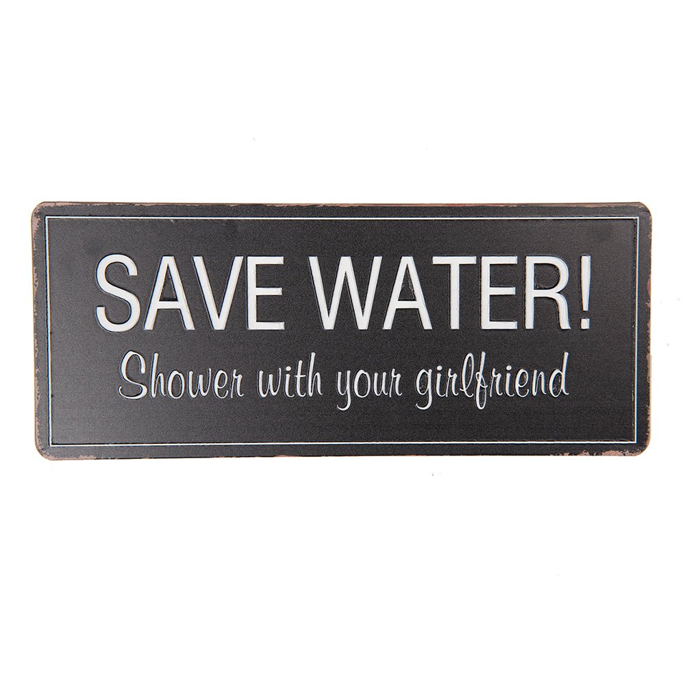 Tekstbord 30x13 cm zwart metaal