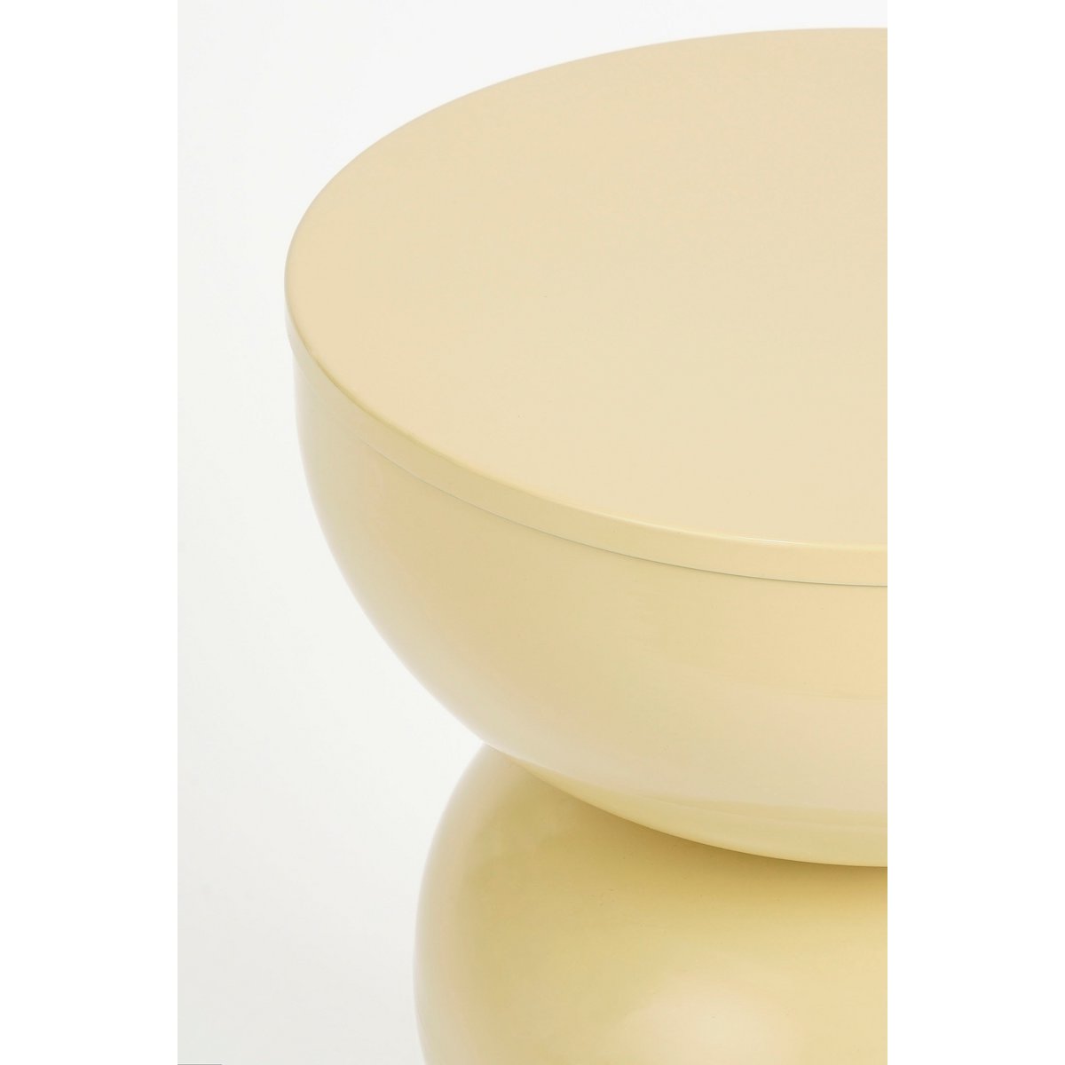 Bijzettafel rond 46x32 cm ijzer beige