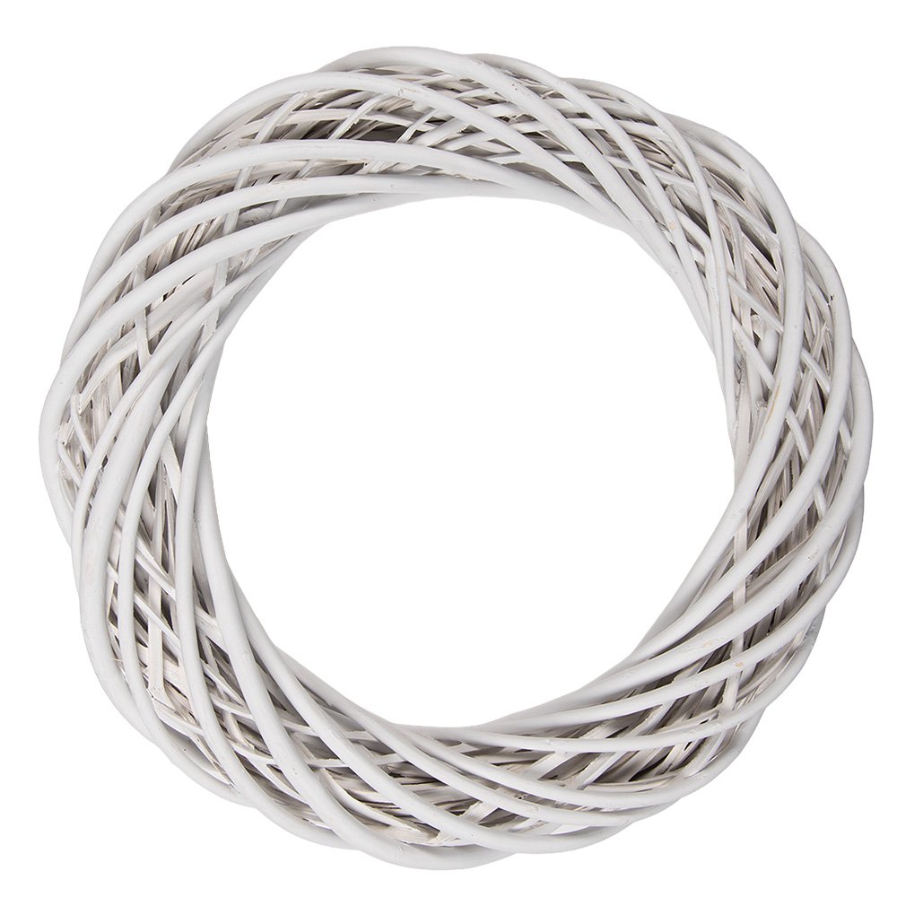 Krans 40 cm wit rotan