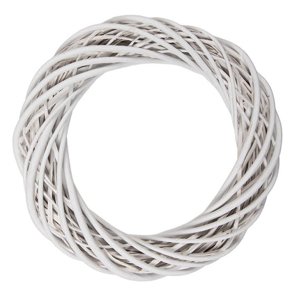 Krans 40 cm wit rotan
