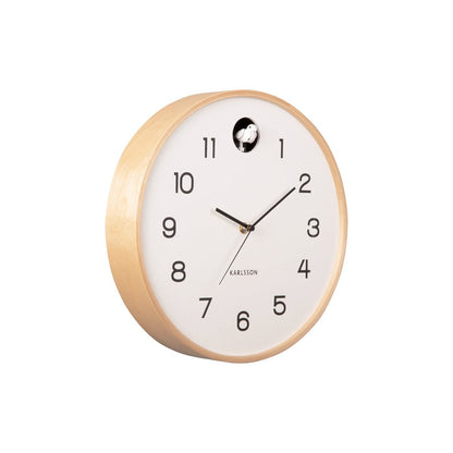 Wandklok 32 cm hout wit