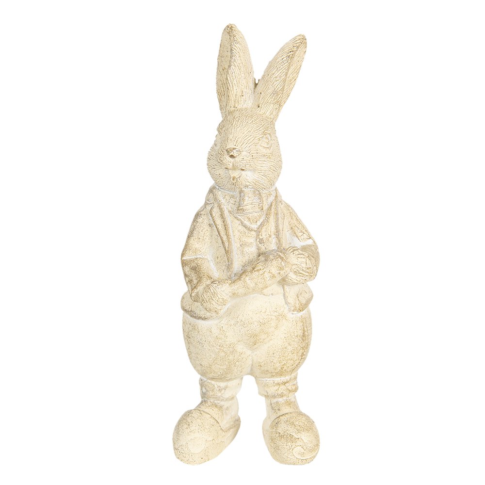 Rabbit Figurine 13 cm White Plastic Home Decor