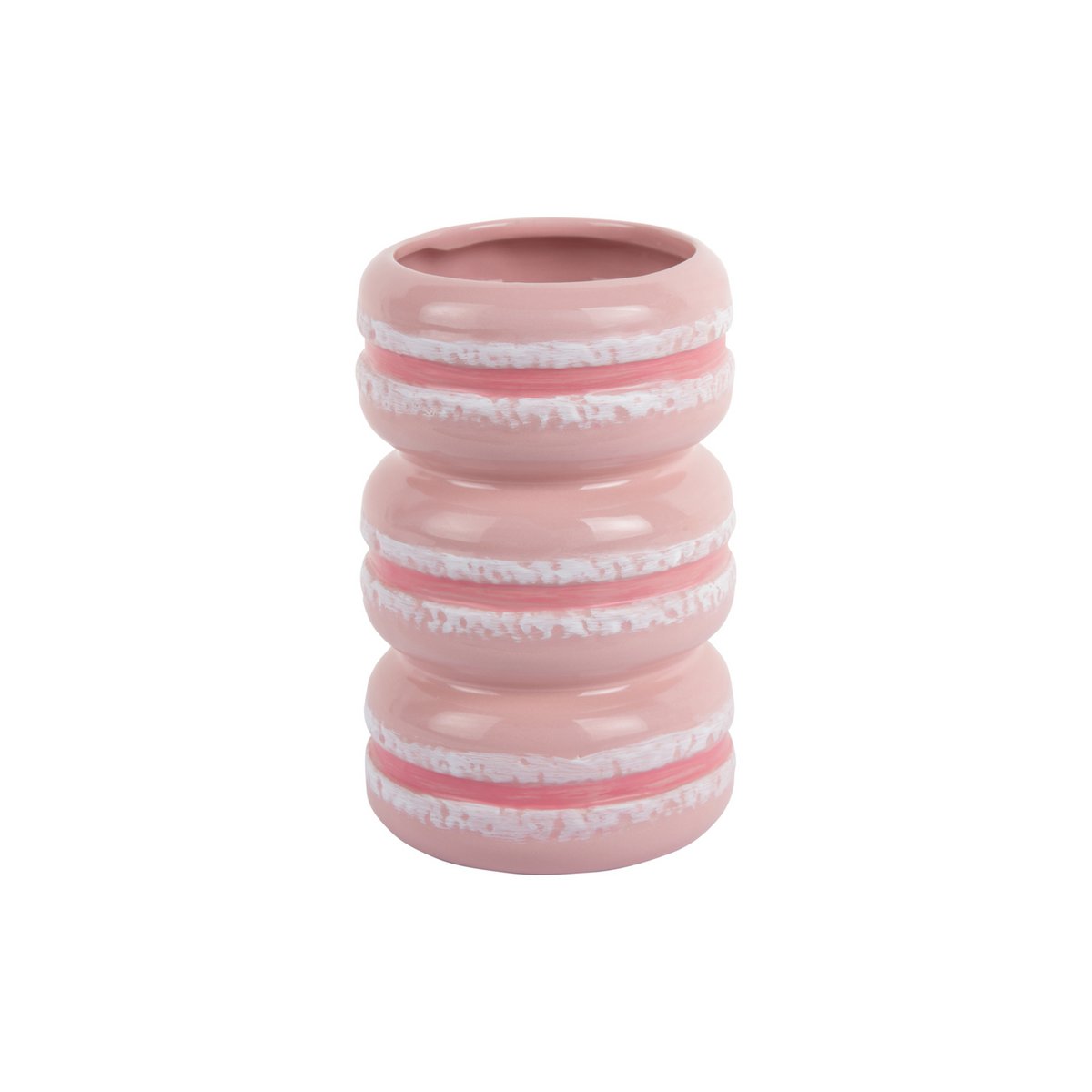 Vaas Macaron 12x9x20 cm roze keramiek