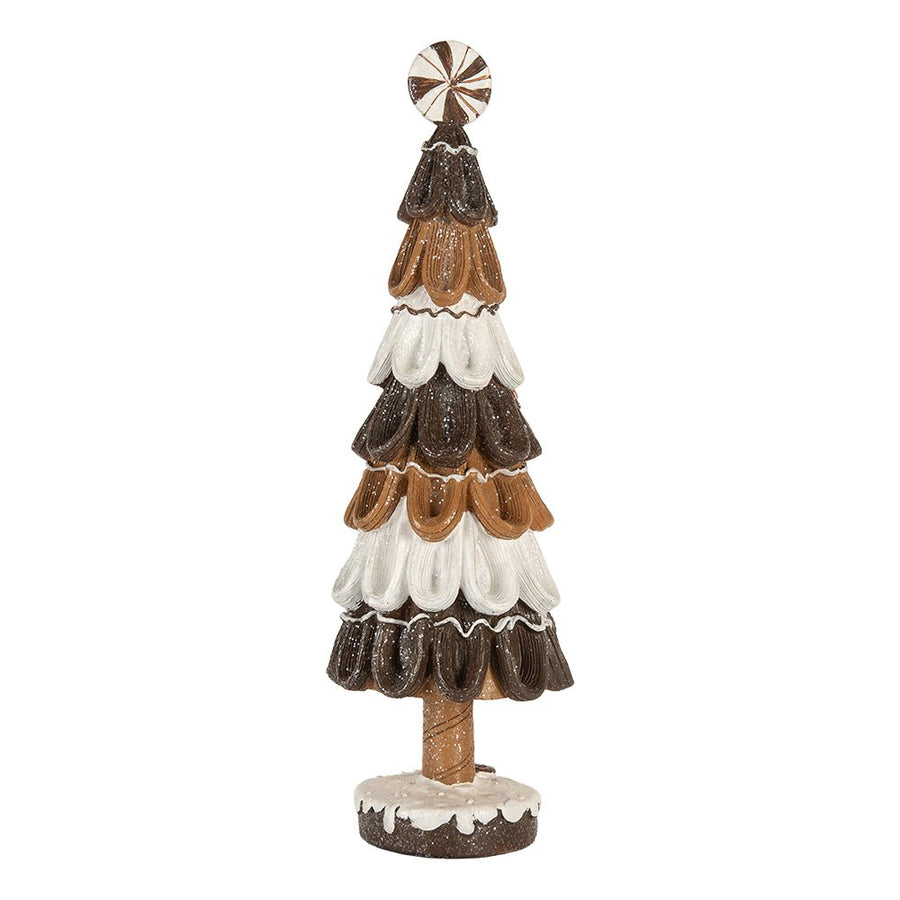 Kerstboomdecoratie 12x39 cm kunststof bruin