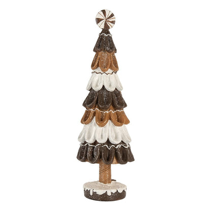 Decoratie Kerstboom Ø 12x39 cm Bruin Kunststof