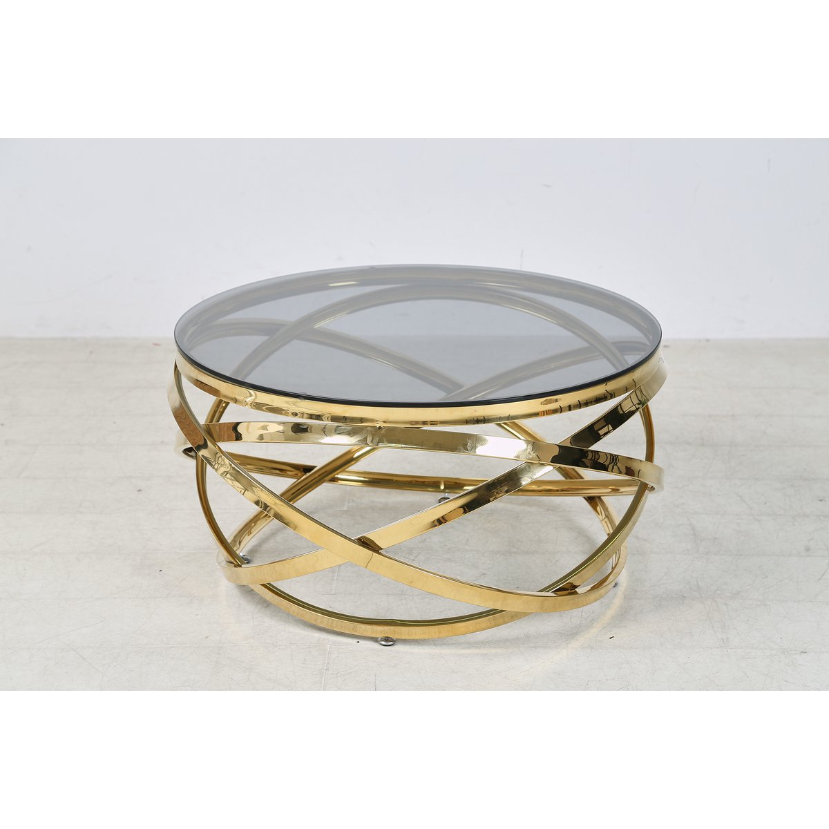 Salontafel Ø 80 cm goud grijs