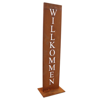 Welkomstbord roest metaal 71x15 cm