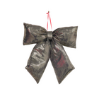 Kerstdecoratie strik 32x40 cm zwart goud stof