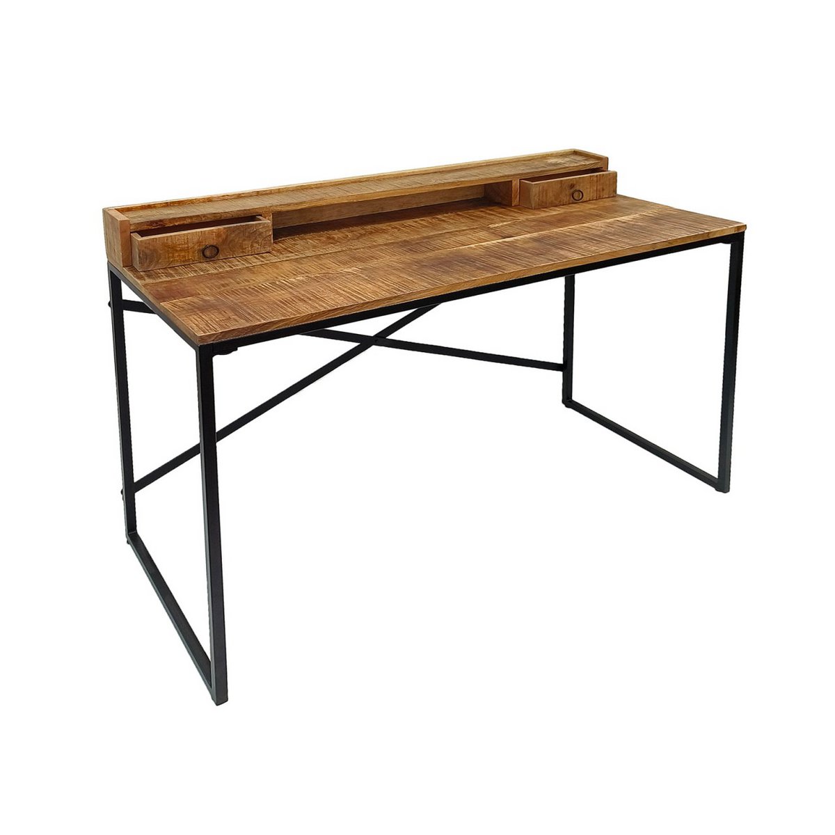 Bureau 120x77/88x55 cm mangohout zwart
