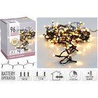 Lichtsnoer 7m 96 led warm wit op batterij met timer