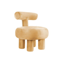 Fauteuil fluweel 58x67 cm bruin