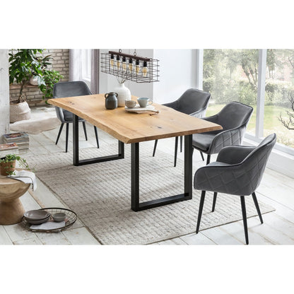Eetkamerstoel grijs fluweel 61x60x85 cm