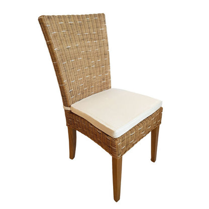 Cardine Rattan Eetkamerstoelen Set Van 6 Cappuccino