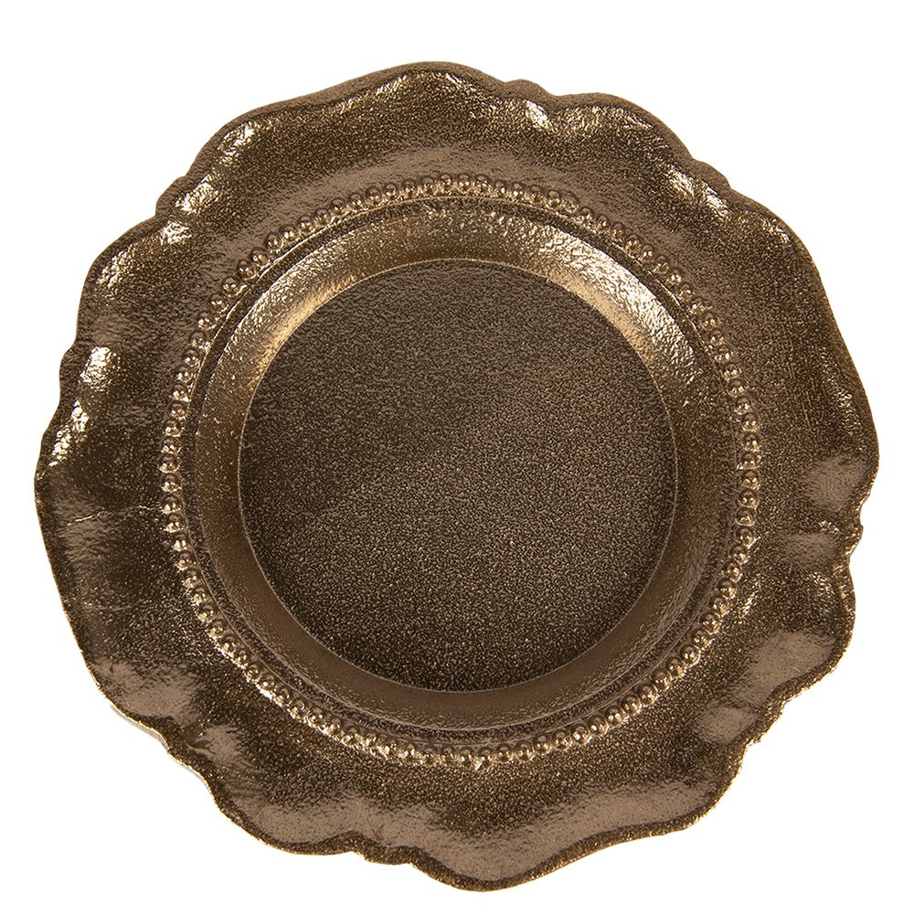 Decoratieschaal Ø 20x2 cm goudkleurig aluminium