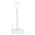 Paper Towel Holder Ø 18x39 cm White Iron Heart Roll Holder