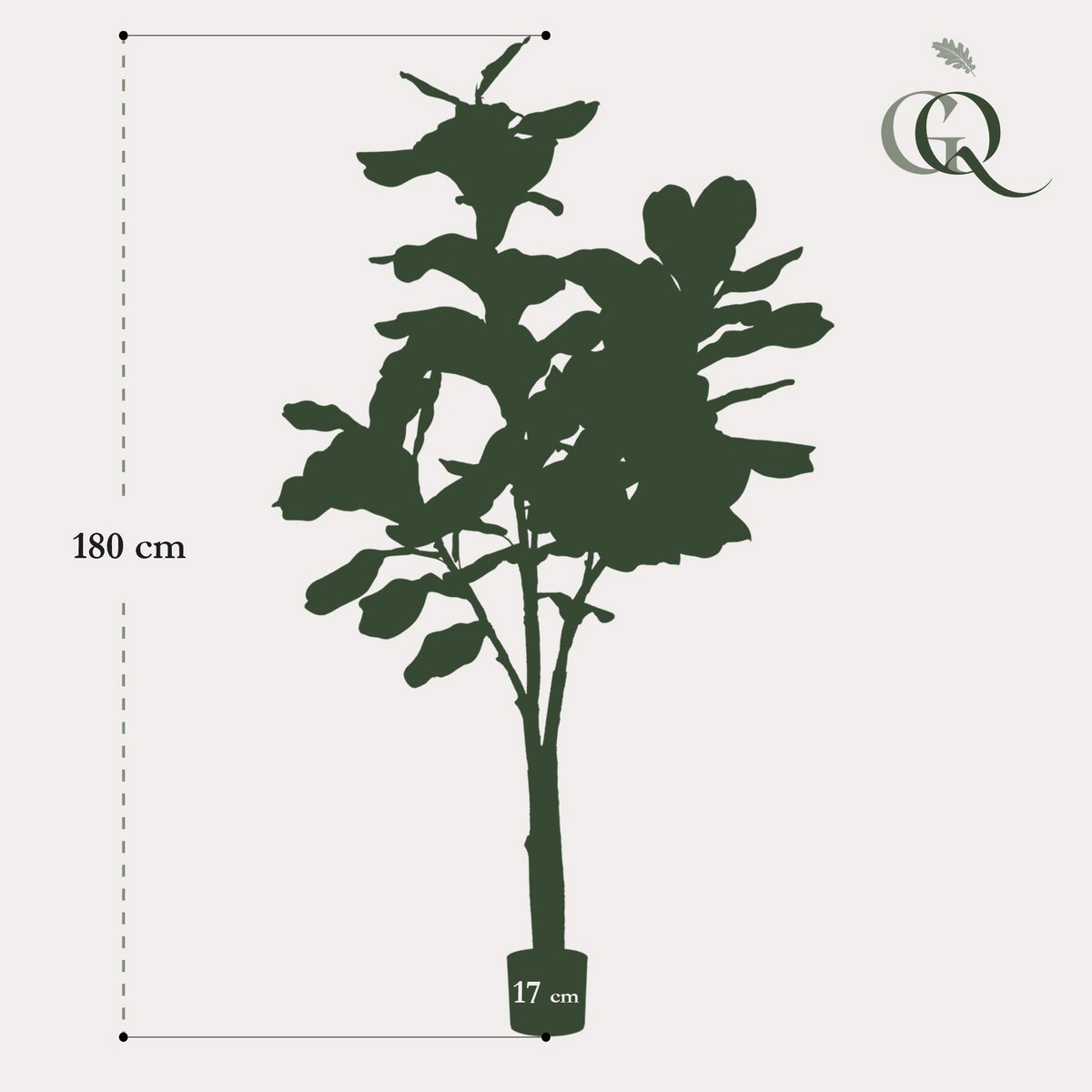 Kunstplant Ficus Lyrata 180 cm groen