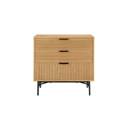Chest of drawers 80 cm oak real wood veneer