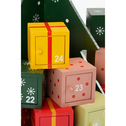 Adventskalender groen MDF 30x27.5 cm