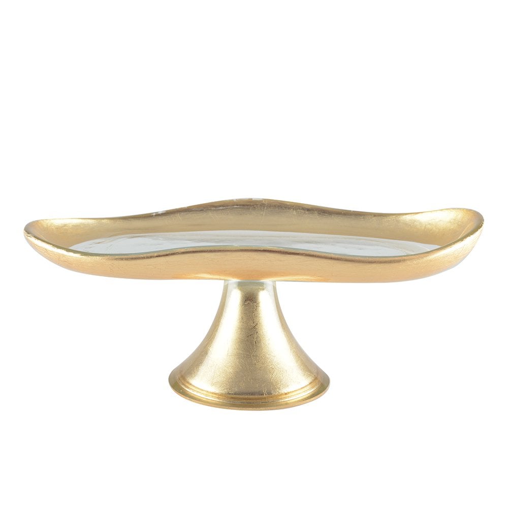 Gold cake stand on foot small model 27.5x14.5x10cm