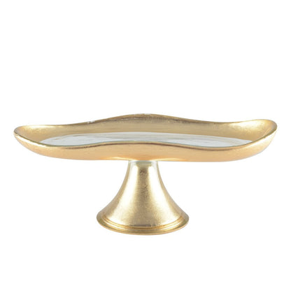 Gold cake stand on foot small model 27.5x14.5x10cm