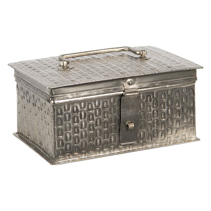 Metalen opbergdoosje 21x14x11 cm zilver