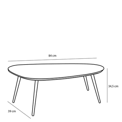 Bijzettafel set 2 gerecycled hout zwart 84x39x39 cm