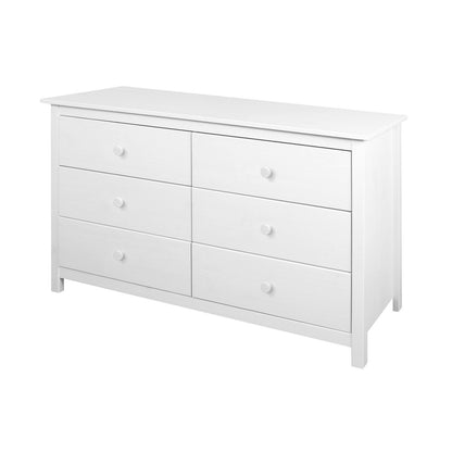 Dressoir massief dennenhout wit 130x45x80 cm