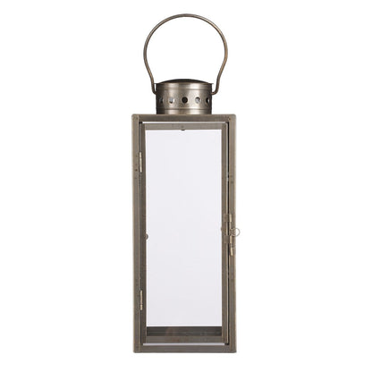 Lantaarn goud metaal glas 13,5x13,5x34,5 cm