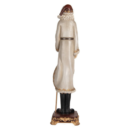 Kerstman beeld 10x10x42 cm grijs kunststof