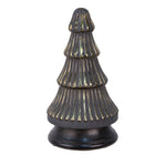 Kerstboom decoratie Ø 14x25 cm grijs goudkleurig glas