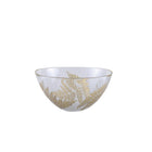 Transparent salad bowl golden leaf
