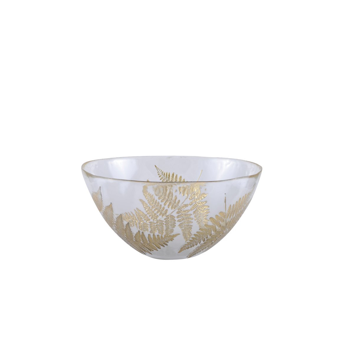 Saladekom 30x30x15 cm glas transparant goud